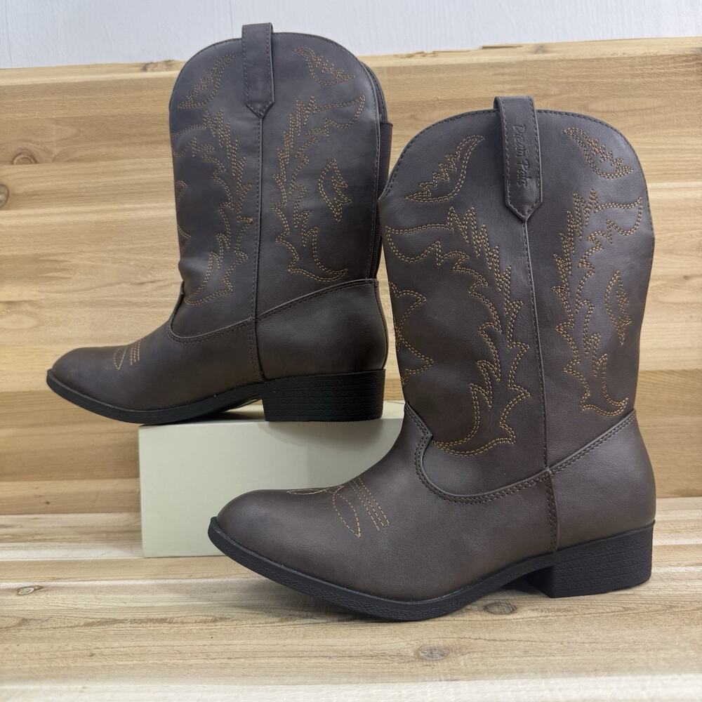Dream Pairs Kids Girls Cowgirl Western Boots Mid Calf Boots Riding Boots Size 3Y - Picture 5 of 11